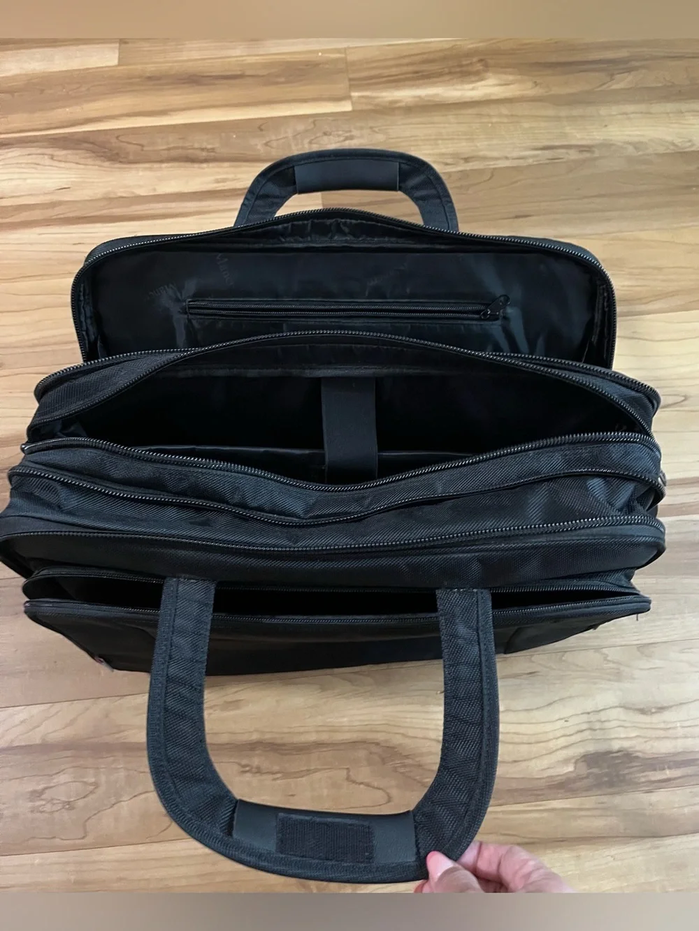 Mancro Black Laptop Briefcase Messenger Bag Multi Compartment